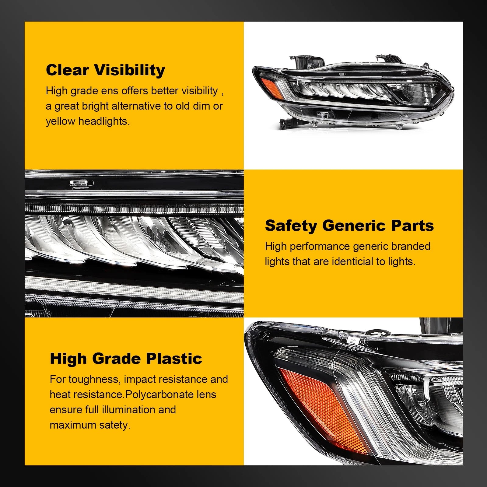 LED Headlight Assembly for Honda Accord Sedan (2018–2021)