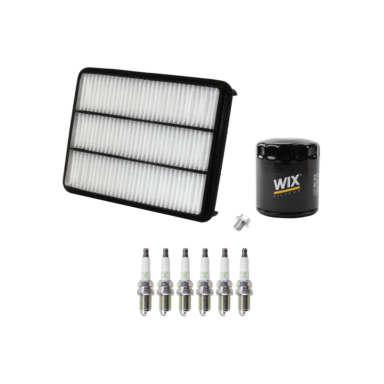 Wix Engine Air Oil Filters & NGK Spark Plug Kit for Toyota Tundra (1999–2006)
