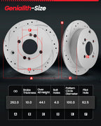 Rear Brake Rotors Ceramic Pad Kit for Hyundai Accent Kia Rio (2012–2017)