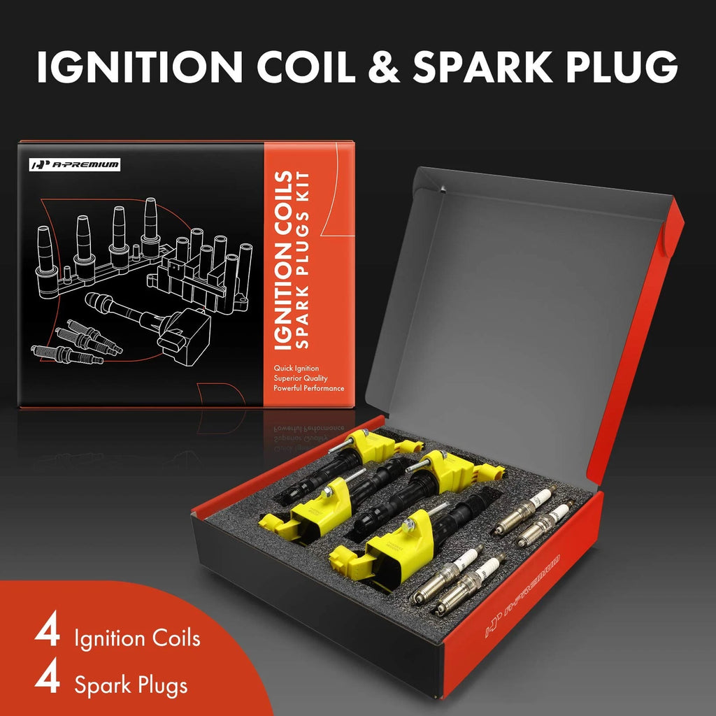 4x Ignition Coil & 4x Iridium Spark Plug for Chevy Equinox (2010-2017)