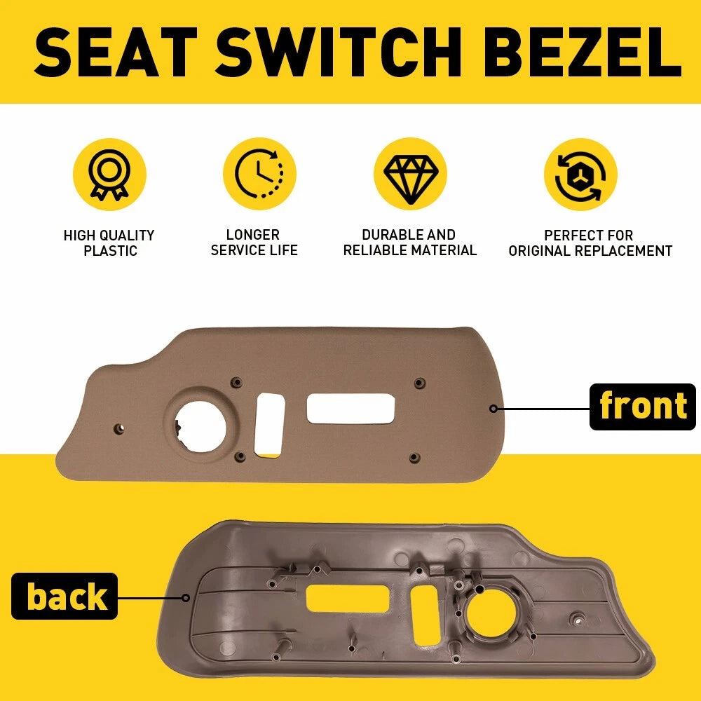 Power Seat Switch Bezel Trim Panel for Chevy GMC Truck (Neutral Tan)