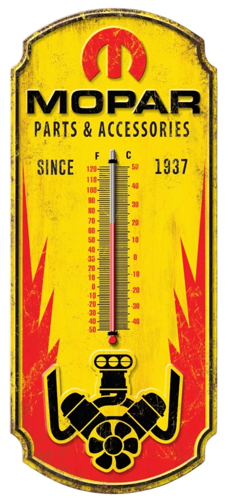 Mopar Thermometer 17" Metal Sign for Garage Man Cave (1937–Present)