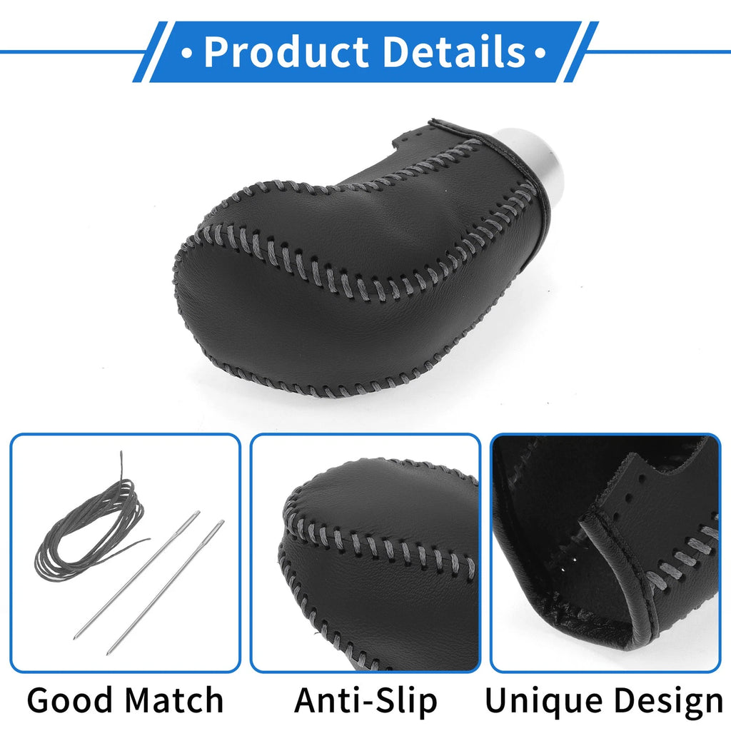 1 Pc Gear Shift Knob Cover for Hyundai Tucson (2015–2018) Black Grey