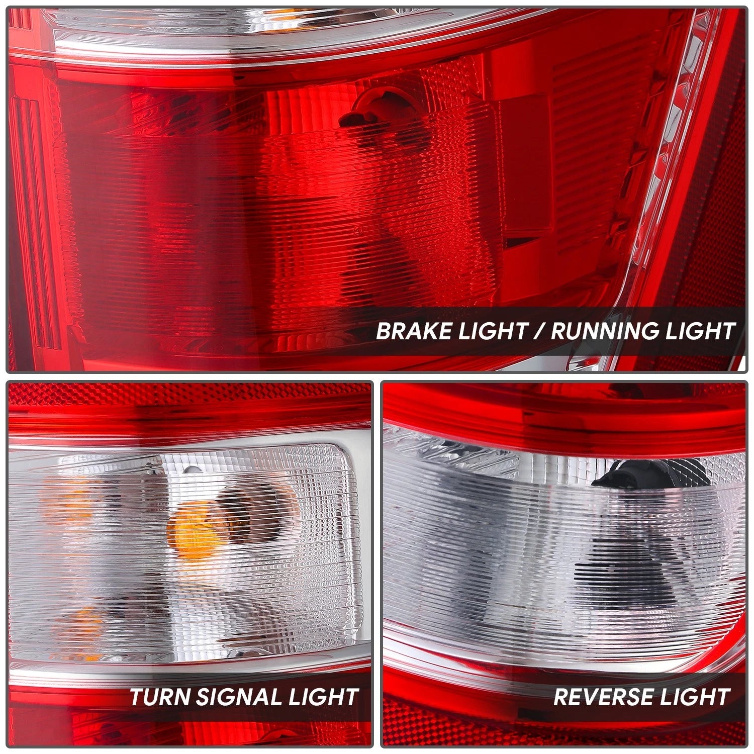 Chrome Red Right Side Tail Light Assembly for Ford F-150 (2021–2023)