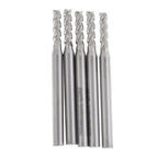 Set of 5 Carbide End Mills for Various Applications (3/32", 4 Flute)