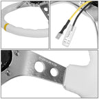 NRG Innovations RST-006WT-Y 350mm Deep Dish Leather Steering Wheel for Universal