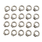 M6 Lifting Eye Nuts Set of 20 in 304 Stainless Steel for Industrial Use
