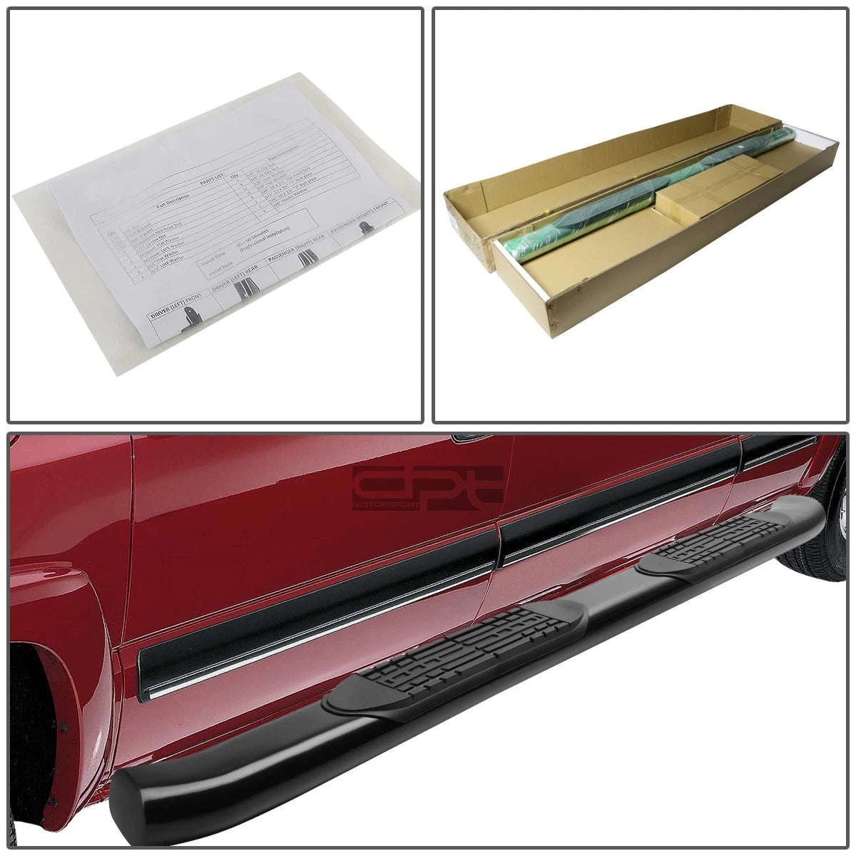 4" Black Curved Oval Step Nerf Bar Running Board for Dodge Ram (2002–2009)