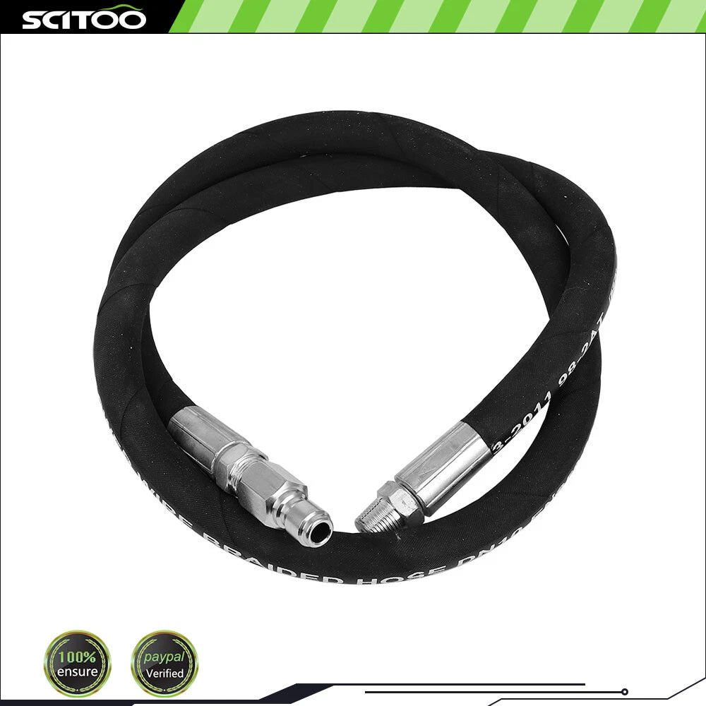 Pressure Washer Whip Hose 4 Ft x 3/8 Inch for Hose Reel Connector
