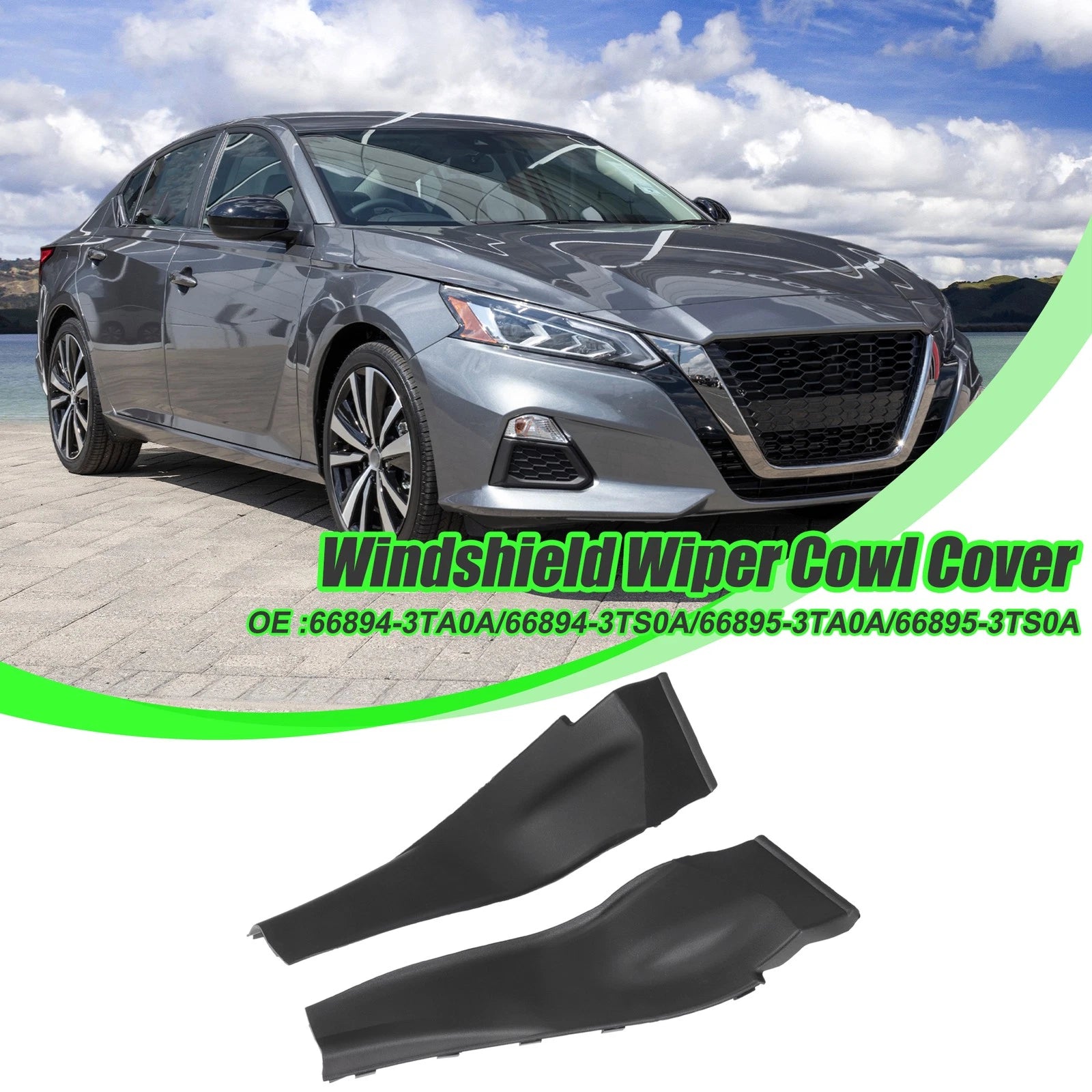 Set of 2 Cowl Extension Trim Covers for Nissan Altima (Sedan) 716058391921