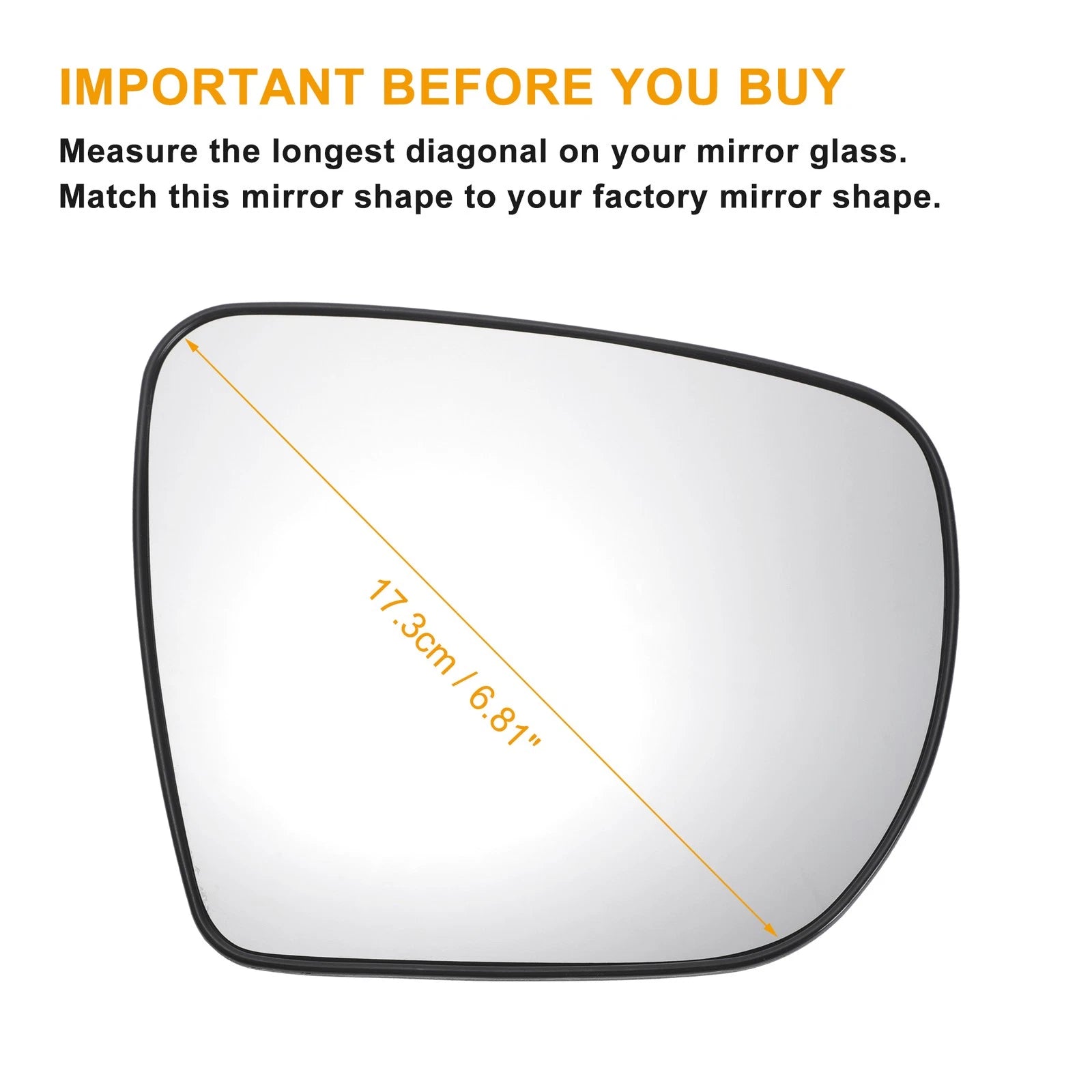 Right Side Heated White Mirror Glass for Hyundai IX35 (2010–2018)