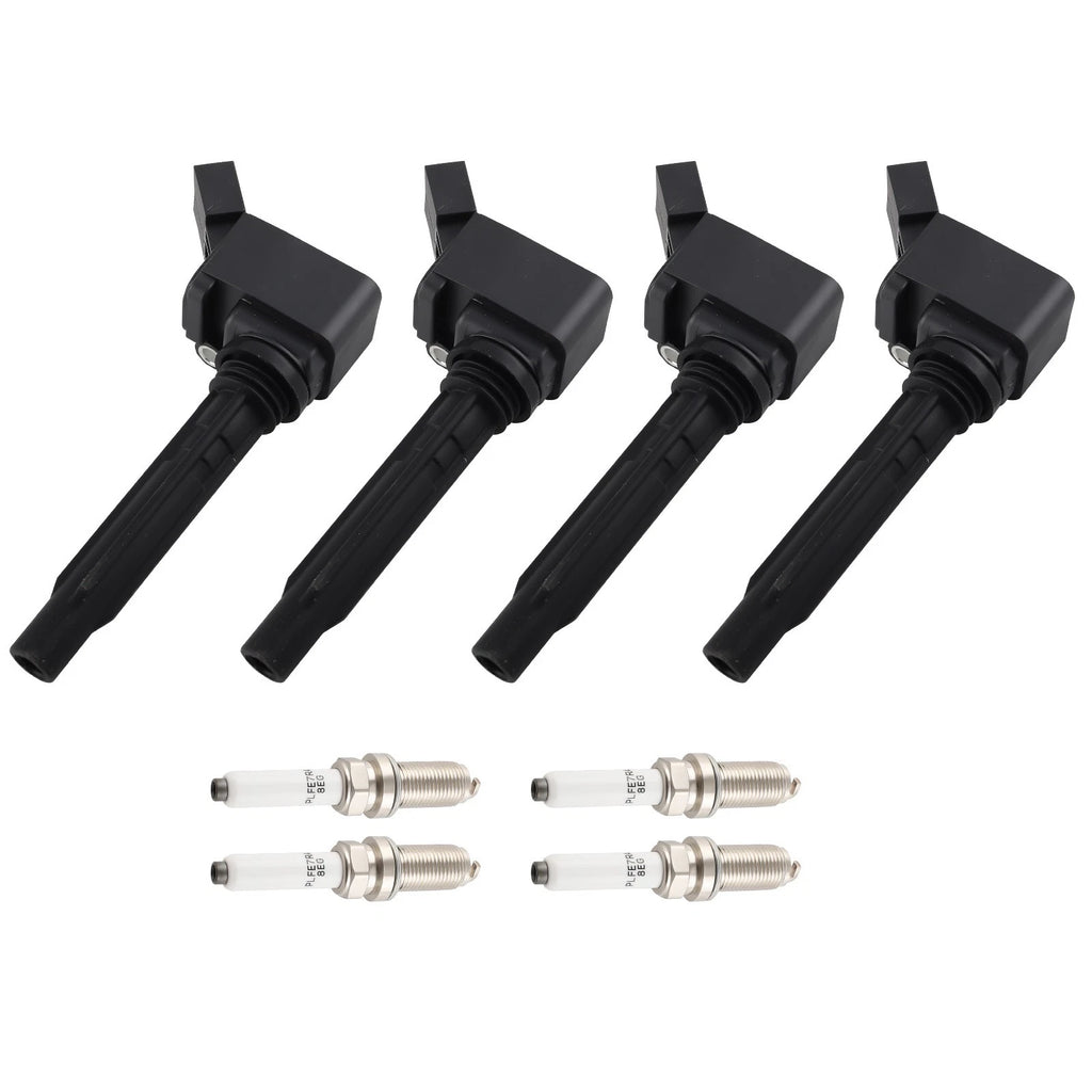 Set of 4 Ignition Coils + Spark Plugs for Audi A3 Q5 TT Volkswagen Beetle Golf