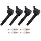 Set of 4 Ignition Coils + Spark Plugs for Audi A3 Q5 TT Volkswagen Beetle Golf