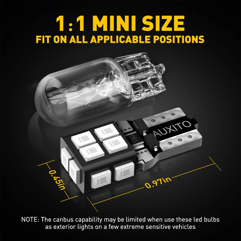 10x T10 168 194 LED Bulbs for Instrument Gauge Cluster (Universal)