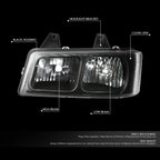 Left Side Headlight for Chevrolet Express GMC Savana 1500 2500 3500 4500 (2003–2023)