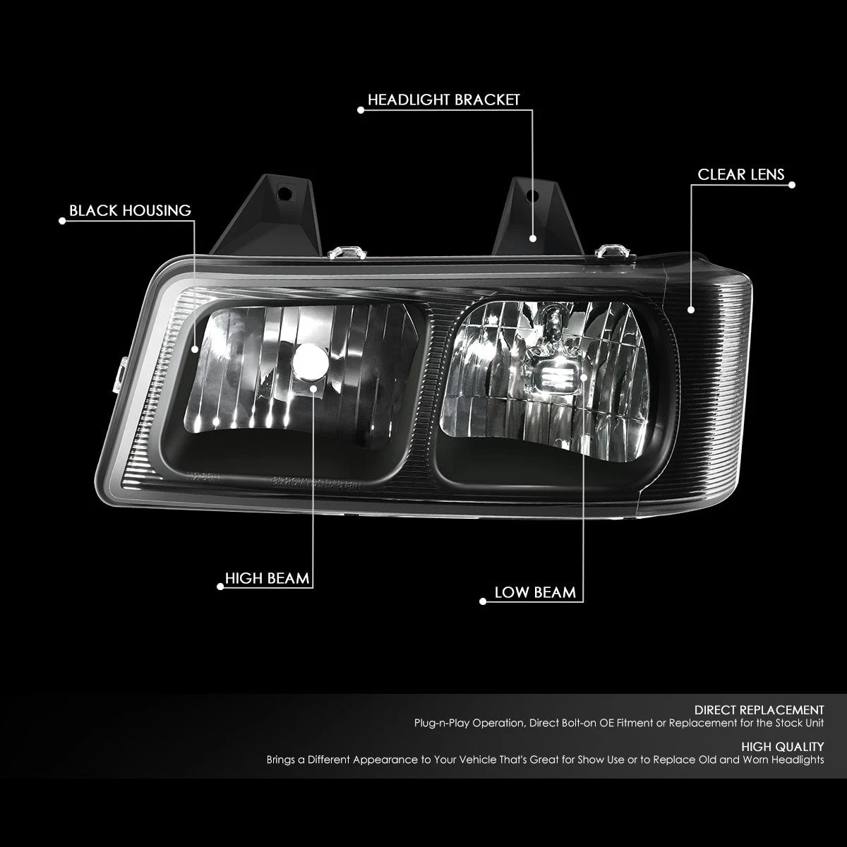 Left Side Headlight for Chevrolet Express GMC Savana 1500 2500 3500 4500 (2003–2023)