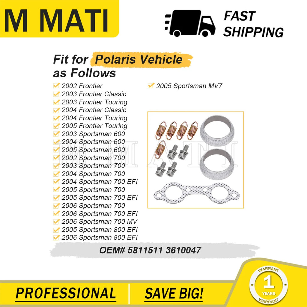 Exhaust Manifold Gasket Spring Rebuild Kit for Polaris Sportsman 800 (2005–2006)