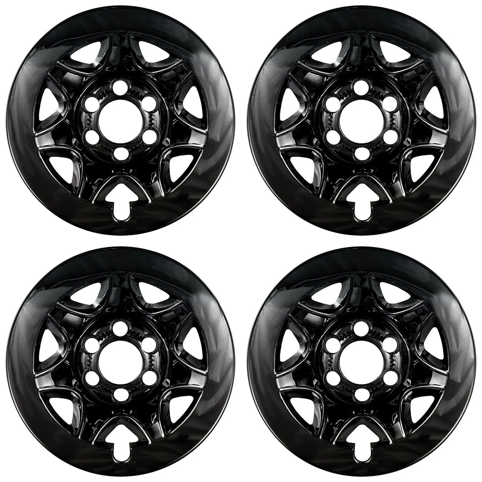 17" Gloss Black Wheel Skins for 2015-2017 Chevy Tahoe - 7 Spoke