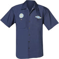 Mechanic Style Button Up Shirt Navy Blue for Chevrolet Service (2000–2025)