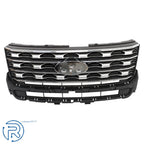 Silver Coated Black Front Bumper Upper Grille for Ford Explorer (2016-2017)