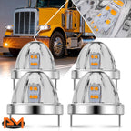 4X Clear Chrome LED Side Marker Lights for Truck Trailer