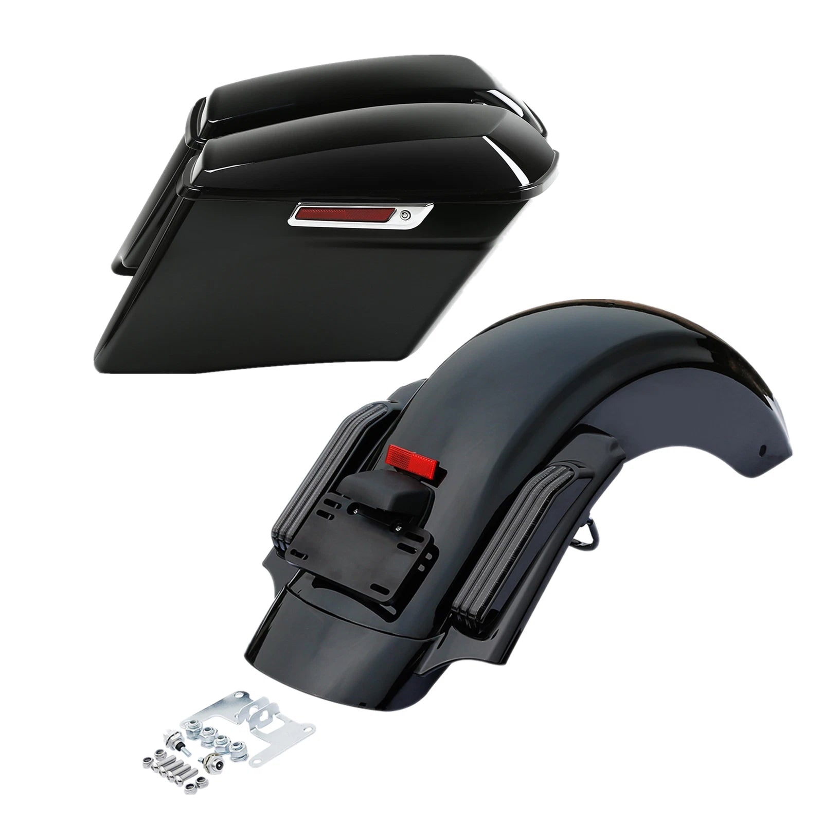 4" Stretched Hard Saddlebag & LED Rear Fender for Harley Touring (2014–2024)