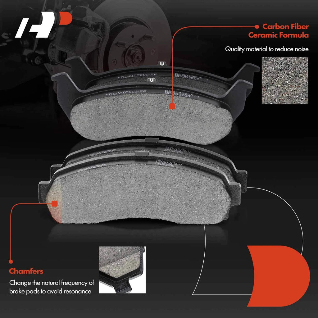 Set of 4 Disc Brake Rotors & Ceramic Pads for Ford Ranger (2010–2011)
