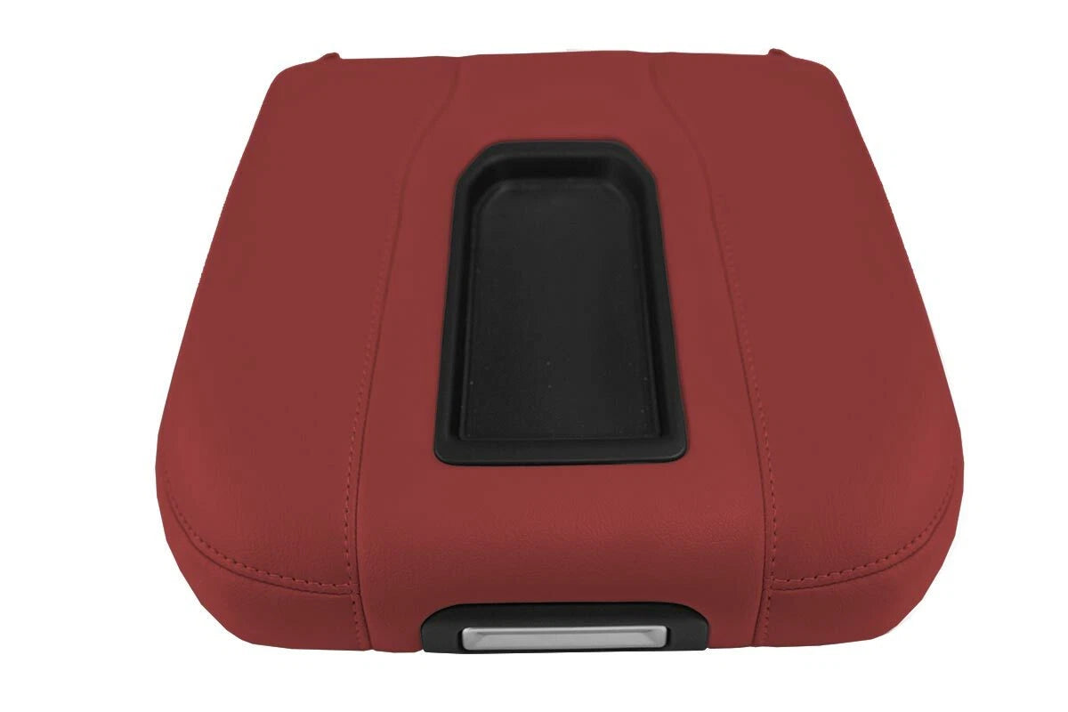 Leather Console Lid Bucket Cover for Chevrolet Silverado (2019–2020) Red