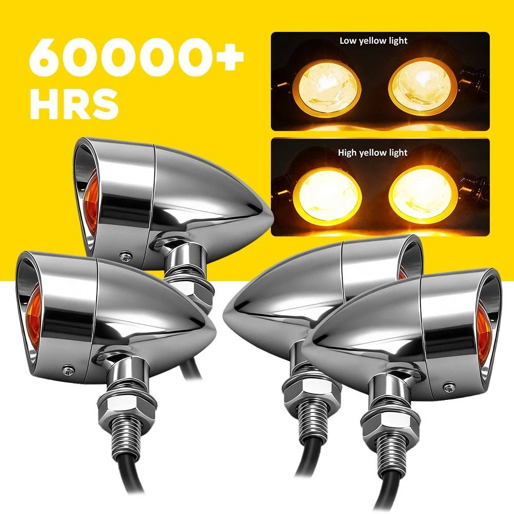4X Amber Turn Signal Lights for Suzuki Boulevard C109R C50 C90 S40 S50 (2005–2023)