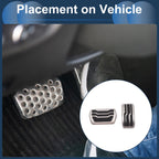 2X Foot Accelerator Pedal Covers for Ford Focus (2011–2018) Silver Tone