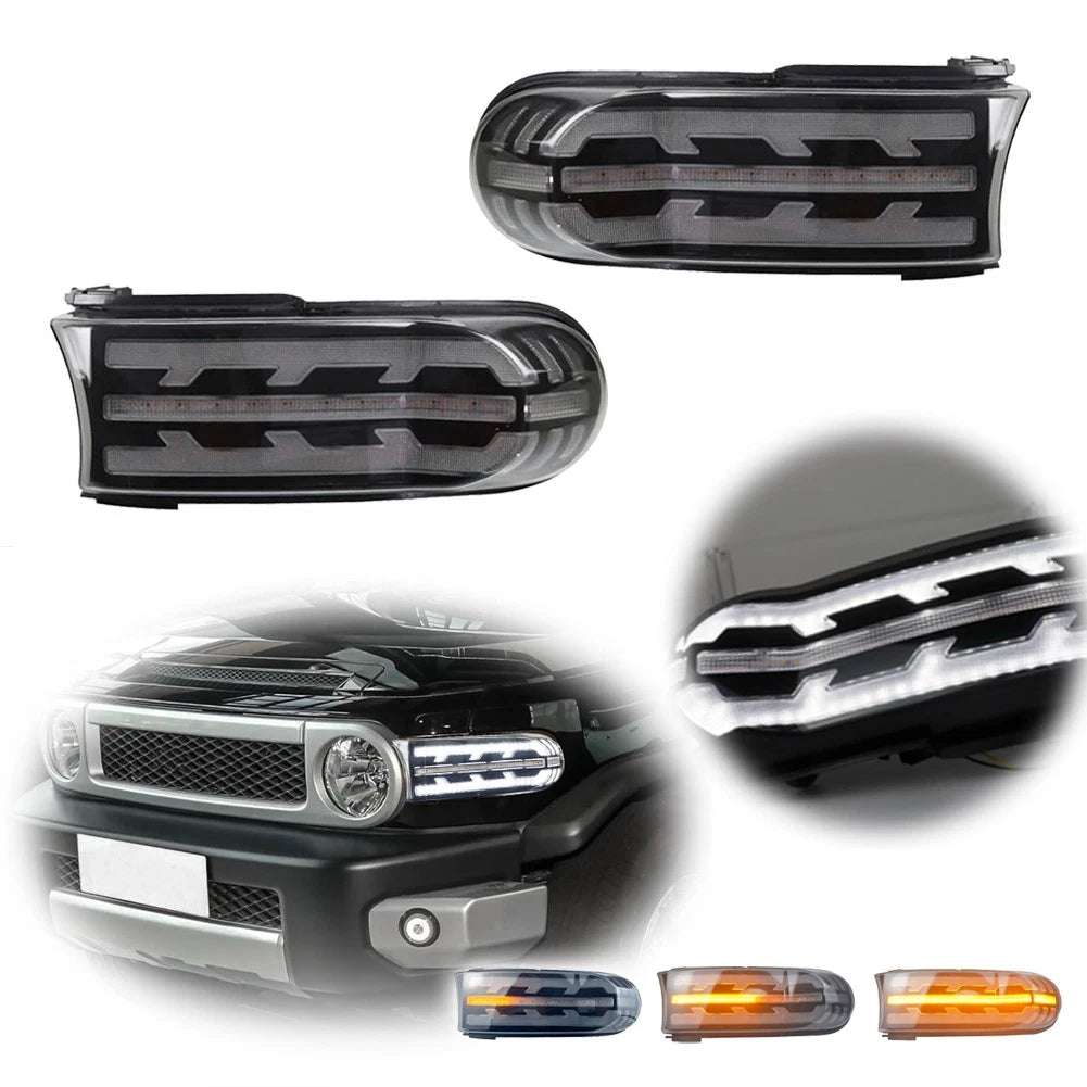 Switchback LED Sequential DRL Turn Signal Fog Lights for Toyota FJ Cruiser