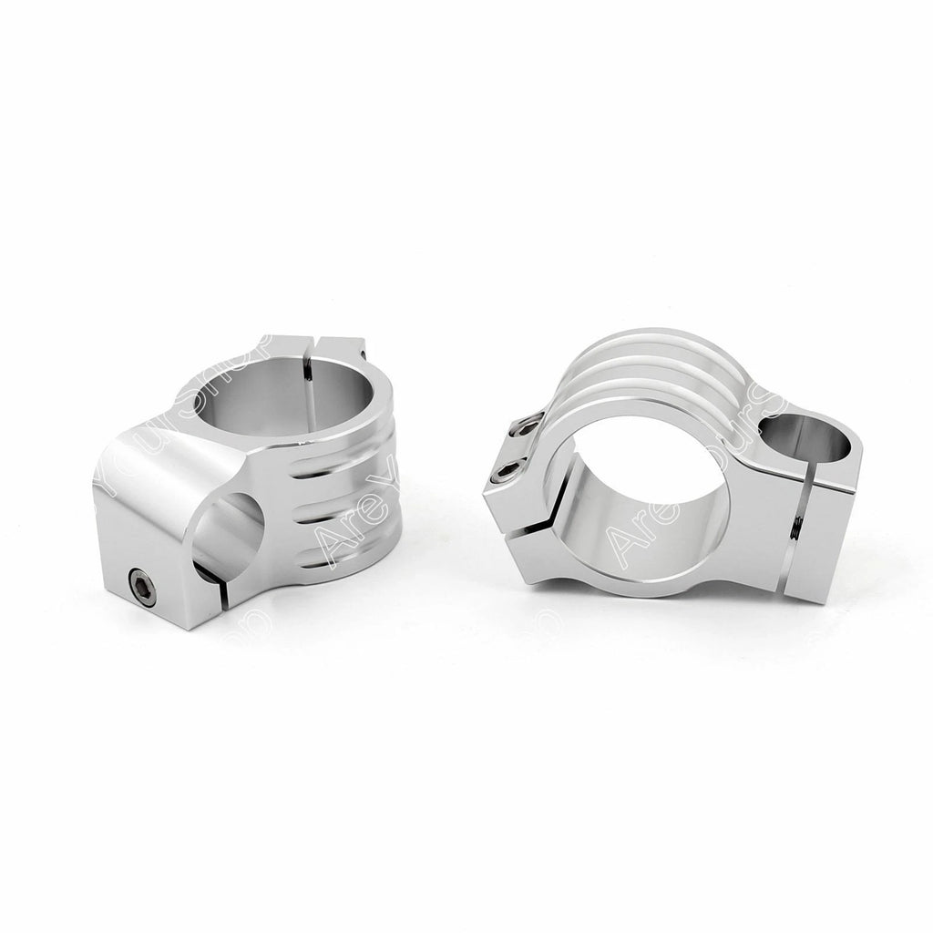 Clip-On Handlebars for Honda CBR250R CBR600F (Universal, 37mm, Silver)