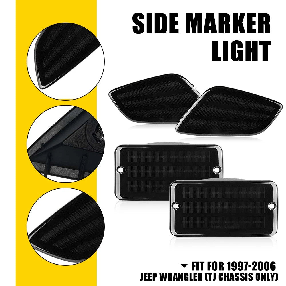 Smoke Side Marker Lights for Jeep Wrangler TJ (1997–2006)
