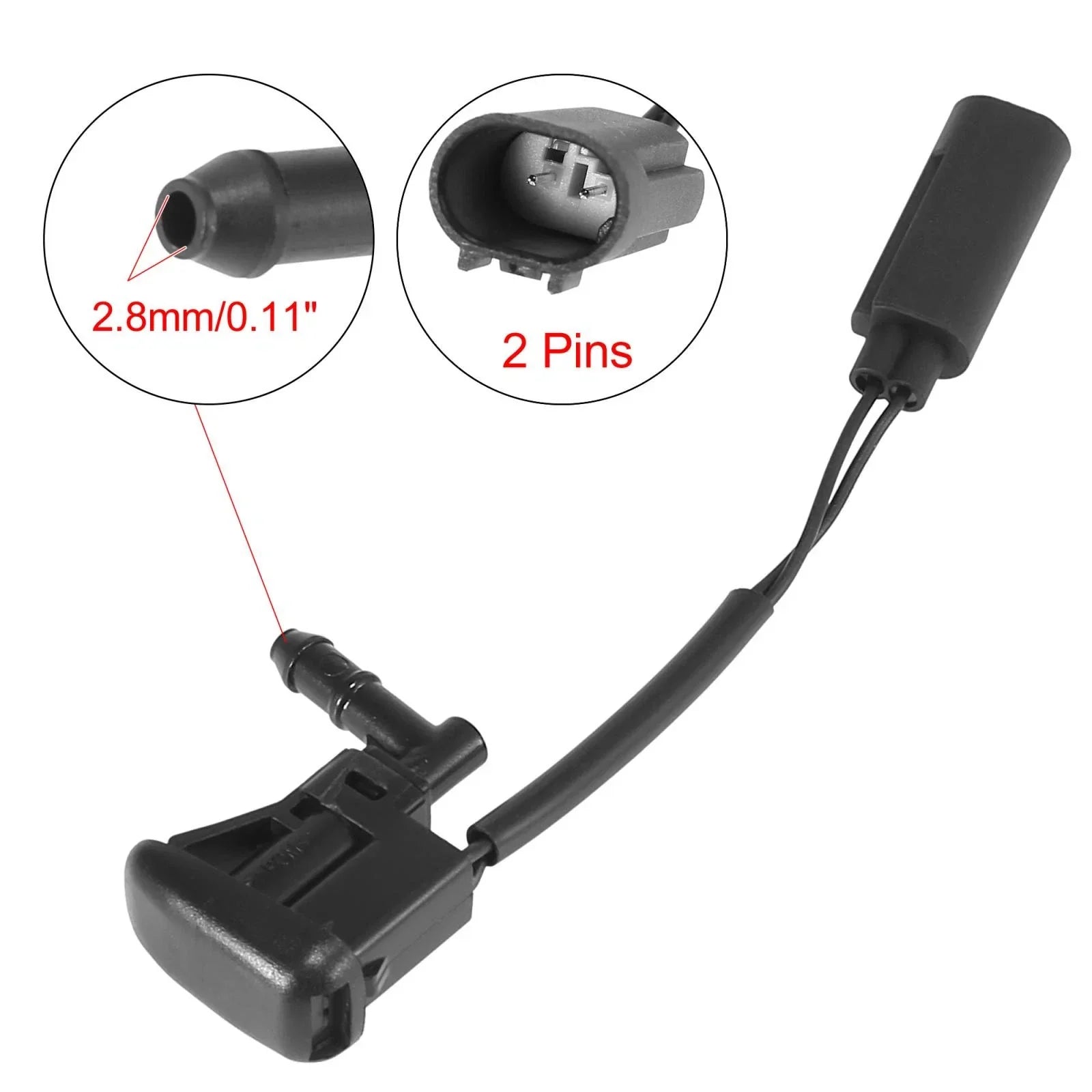2 x Windshield Washer Nozzles Spray Jet for BMW 3 Series E46 (1998–2006)