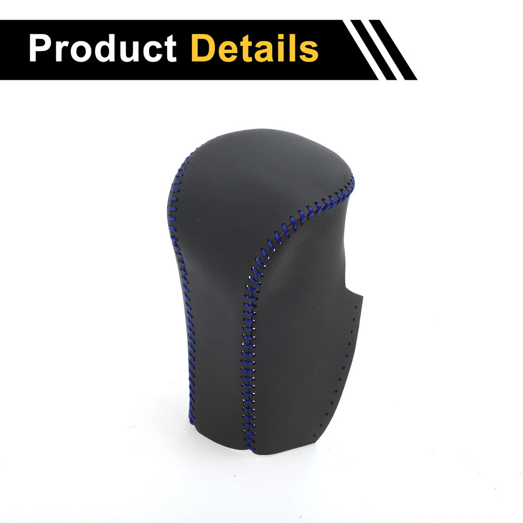1 Pc Gear Shift Knob Cover for Honda Accord (2008–2012) Black Blue Faux Leather