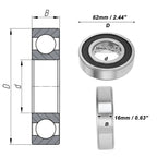 6206DDU Deep Groove Ball Bearing for Scooter Skateboard Wheel (P0)