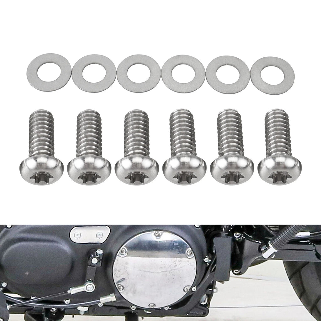 6PCS Titanium Clutch Cover Bolts for Harley Forty Eight XL1200X XL1200XS (2010–2023)