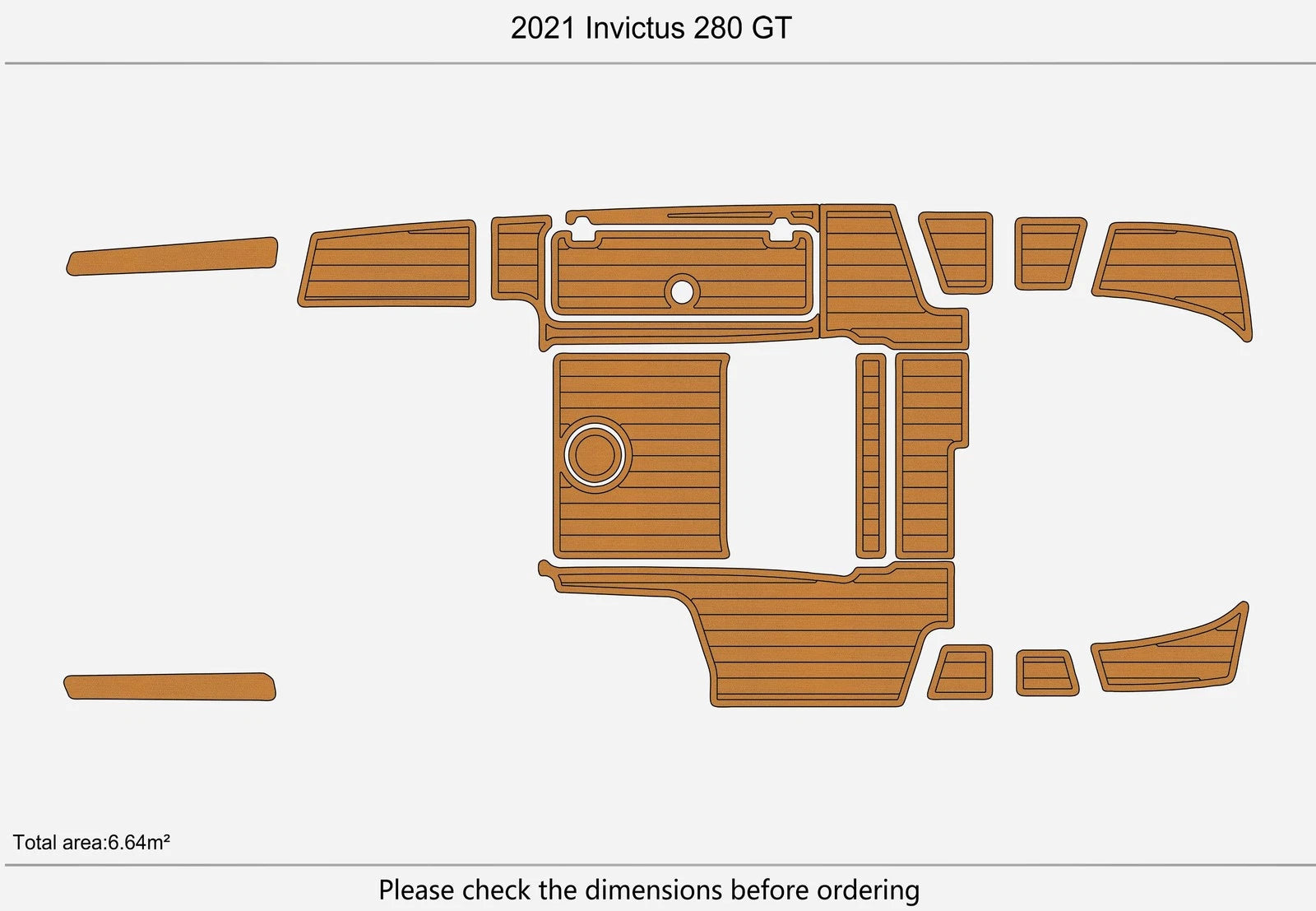 Seadek Swim Platform Cockpit Pad for Invictus 280 GT (2021) - EVA Foam Flooring Mat