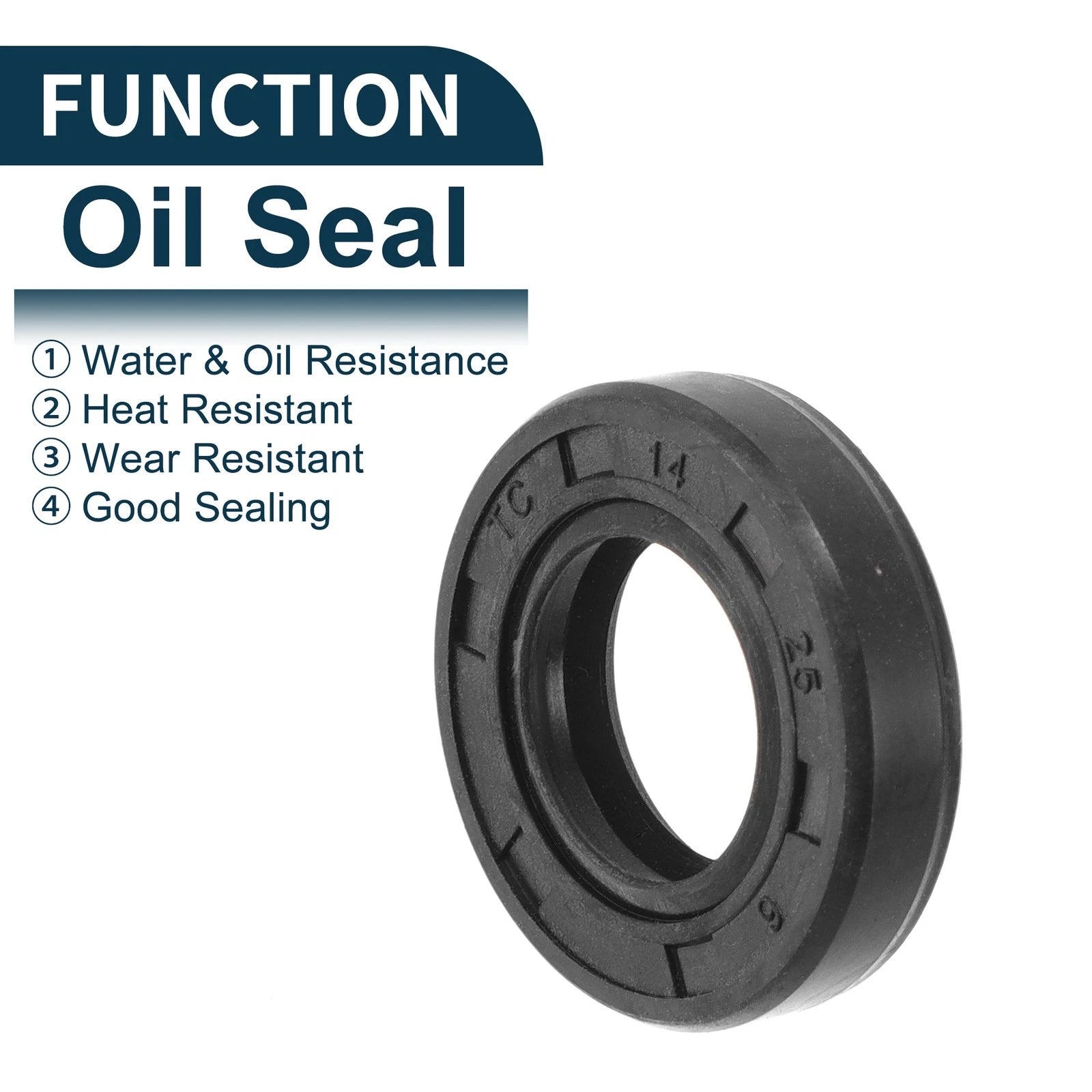 Set of 5 Oil Seal Rotary Shaft Seal NBR Rubber 14x25x6mm