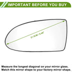Heated Left Side Mirror Glass for Hyundai Accent (2005-2009)