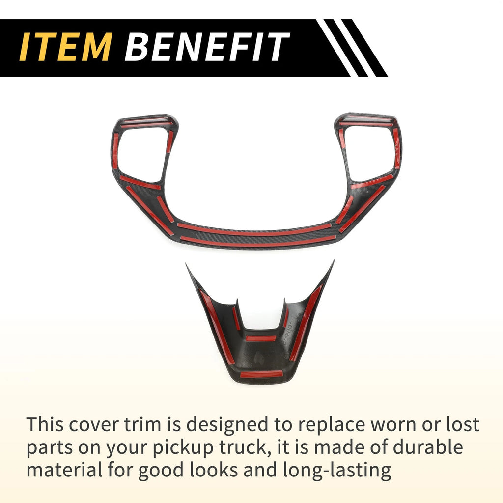 Set of 2 Carbon Fiber Steering Wheel Cover Trims for Ford Maverick (2022–2024)