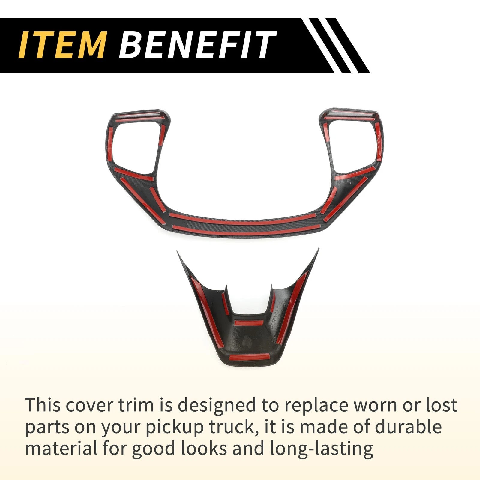 Set of 2 Carbon Fiber Steering Wheel Cover Trims for Ford Maverick (2022–2024)
