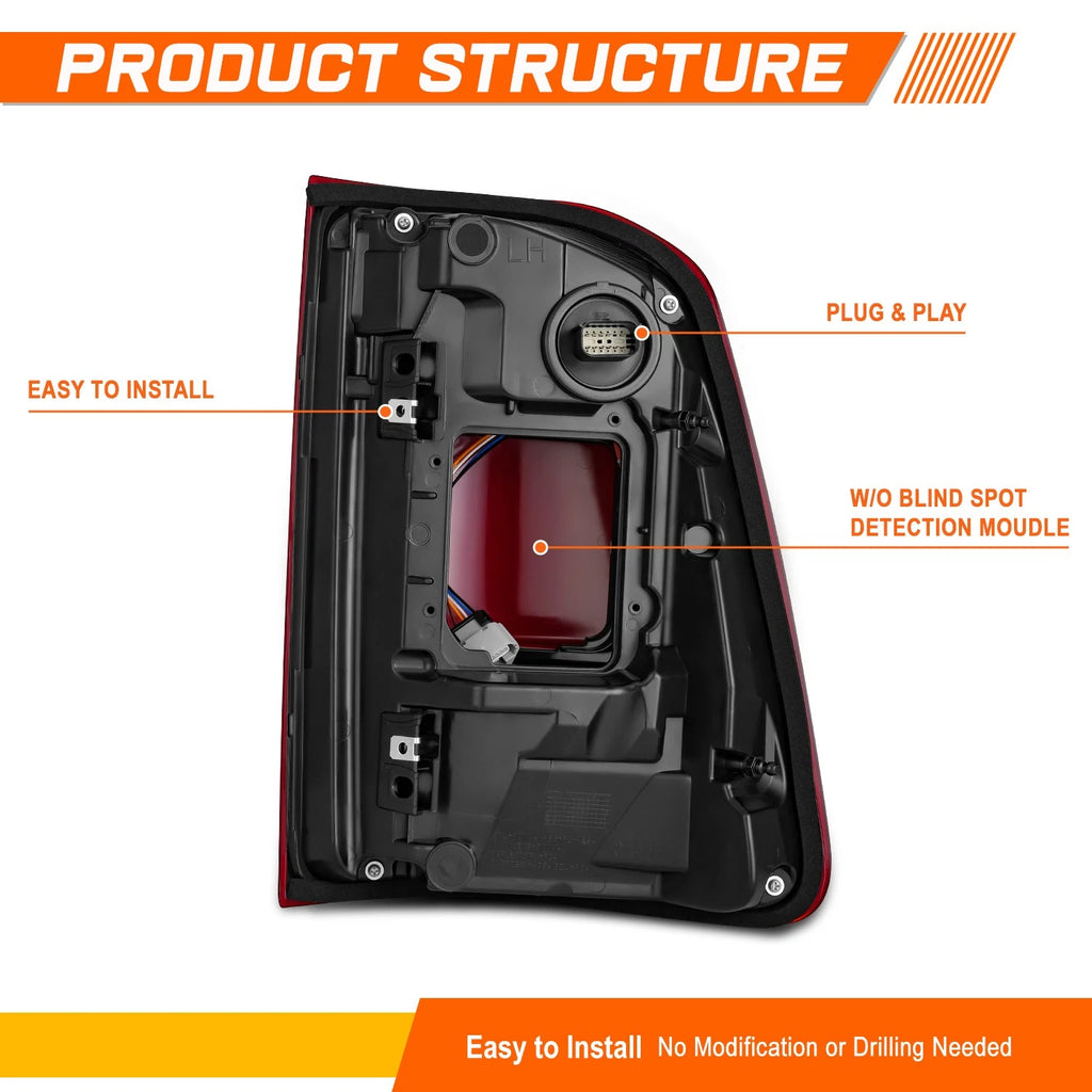 Left Manual Side View Door Mirror for Toyota Tundra/Sequoia (2007–2013)