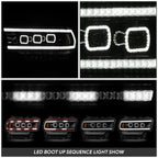 Black Amber LED Sequential Chasing Projector Headlights for Ram 2500 3500 (2019–2024)
