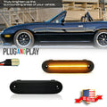 2X Smoked Lens Amber LED Front Side Marker Lights for Mazda MX-5 Miata (1990–2005)