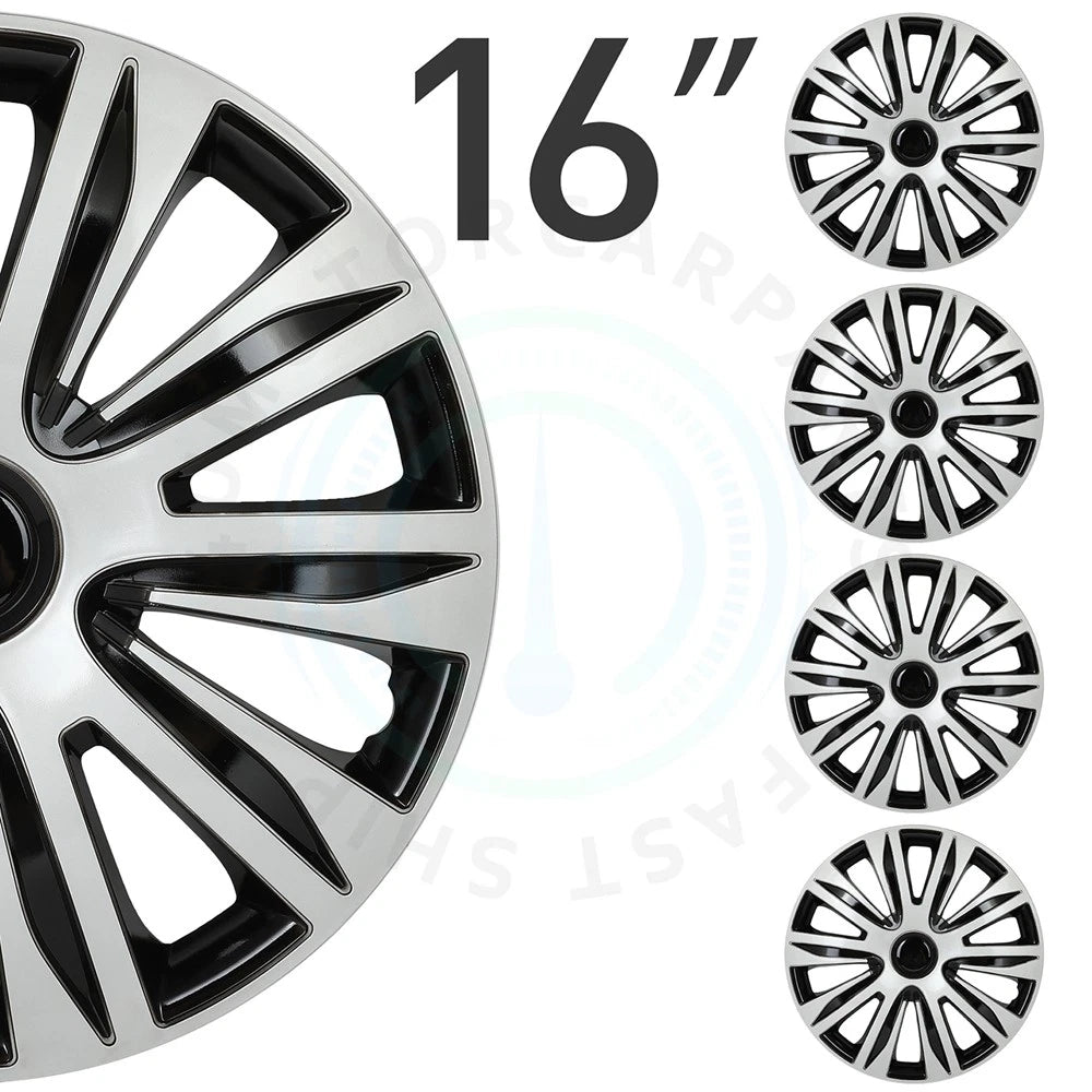 Set of 4 Hub Caps for 16 Inch Rims (Universal Fit)