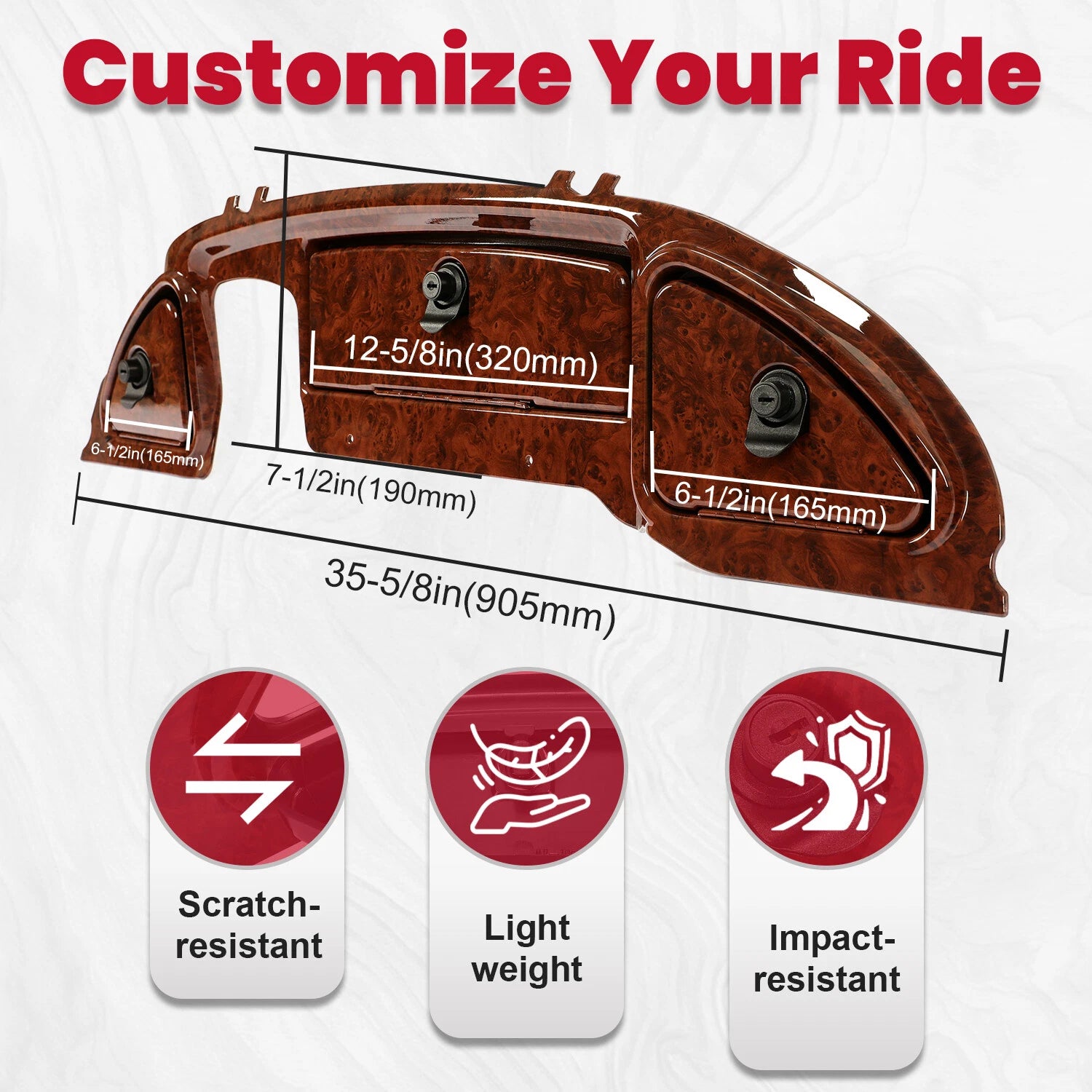 Dash Cover for Club Car Precedent/Onward (2008.5–Present) Wood Grain