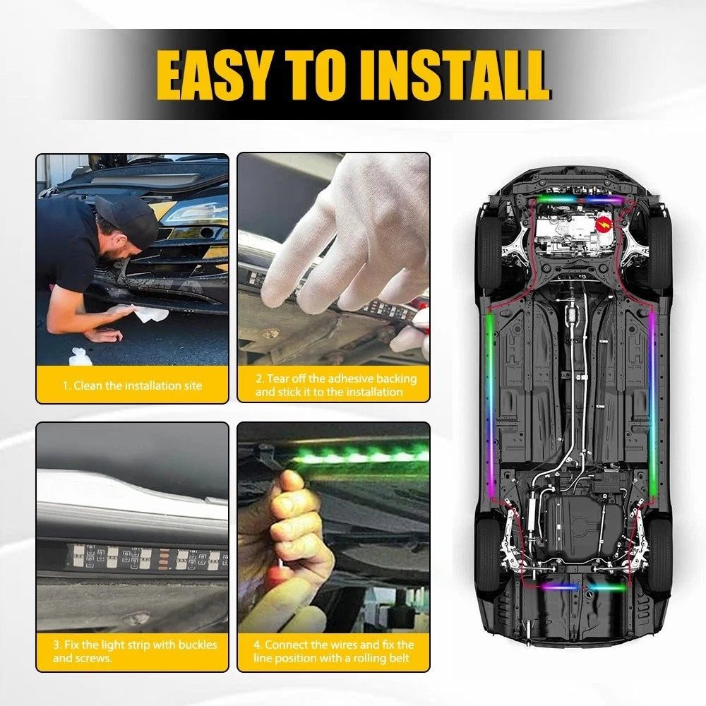12PCS RGB Underglow LED Light Strip Kit for Car Truck
