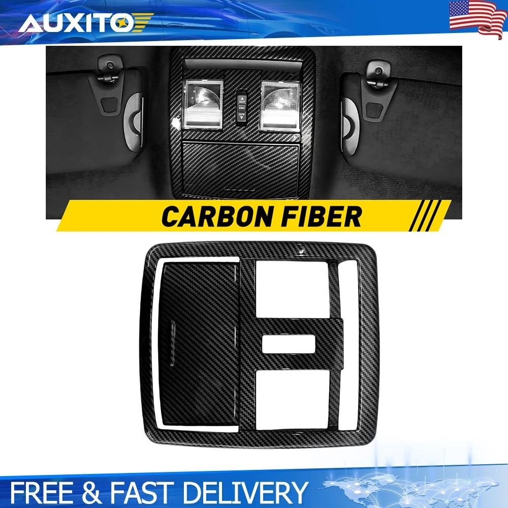 Carbon Fiber Interior Roof Reading Light Cover Trim for Dodge Challenger (2010–2023)