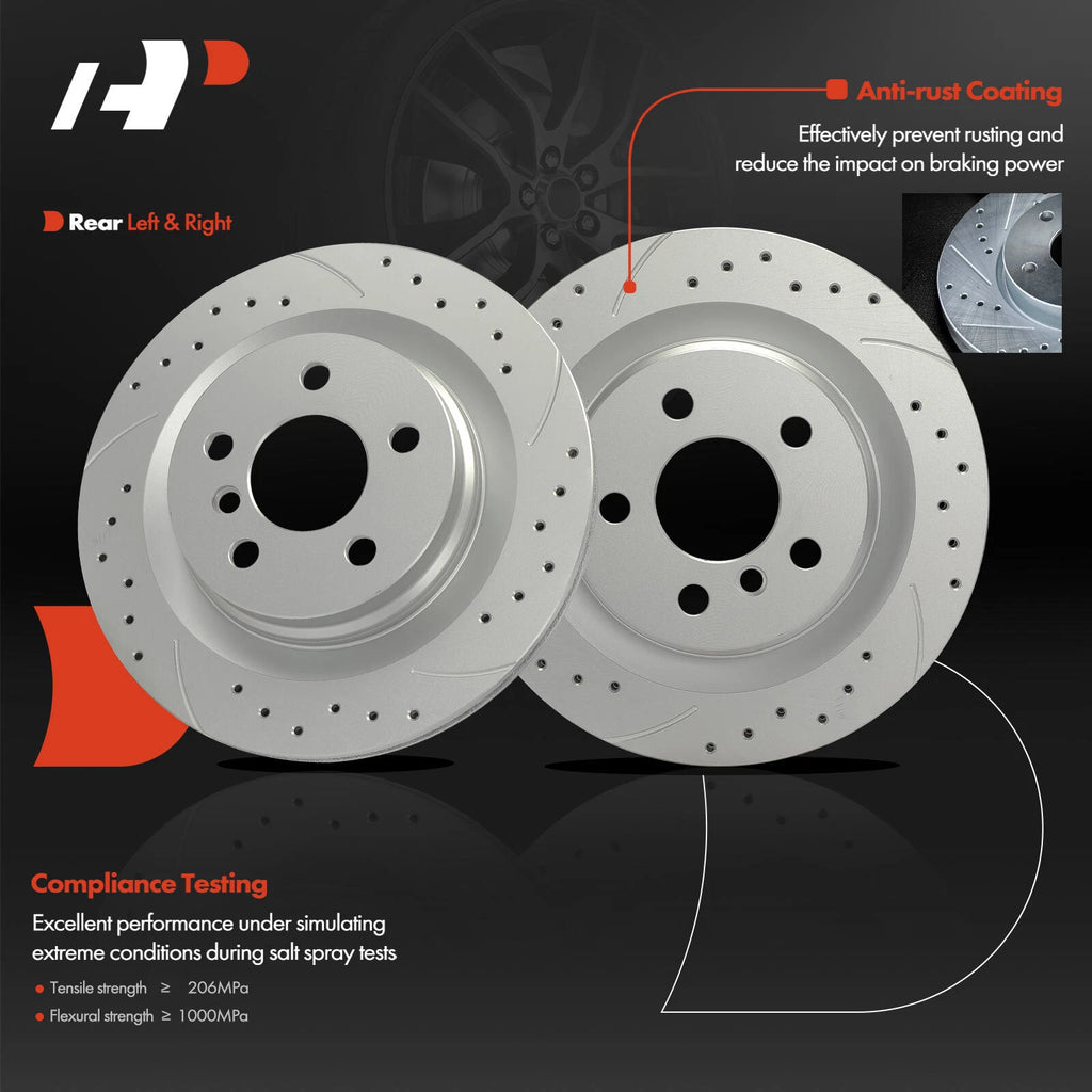 Drilled Brake Rotors & Brake Pads for BMW X1 (2016–2022) Mini Cooper Countryman
